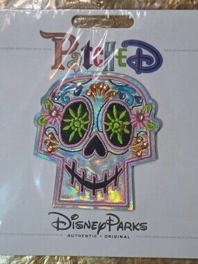 New Disney Parks Pixar Coco Shiny Sugar Skull Sew On Iron On Patch